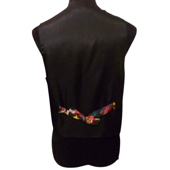 VTG 111 Main Vest M Christmas Holiday Angel Bear Cat Kids Santa Poinsetta 80's - Picture 5 of 6